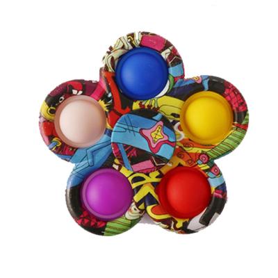 China New Eco-friendly Decompression Silicone Finger Squeezing Spinner Bubble Decompression Toy With Multi Color for sale