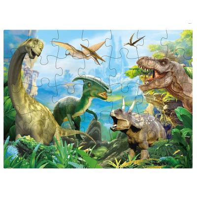 China Cartoon Toy Dinosaur Jigsaw Puzzle For Kids Age 3-5 4-8 Years Old, 35 Piece Jumbo Floor Puzzle For Kid Learning Educational Toy Gift Box for sale