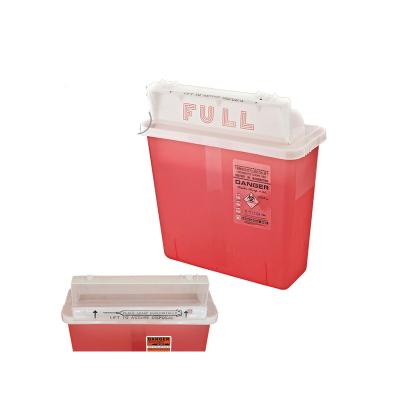 China Plastic Disposable Disposable 4.6L Quadrate Sharps Container Boxes For Hospital Waste Disposal With Leak Proof And Puncture Resistant for sale