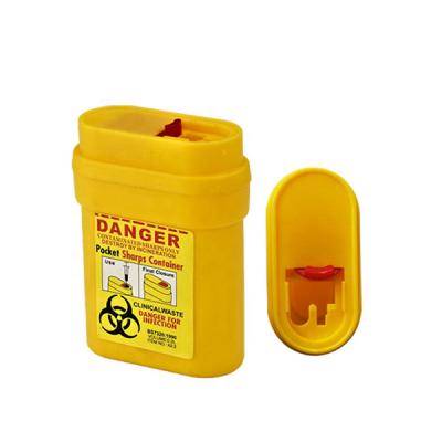 China Plastic Sharps Disposal Container 0.2L Plastic Medical Waste Disposal Pouch Box China Needle Bin Container For Health Care for sale