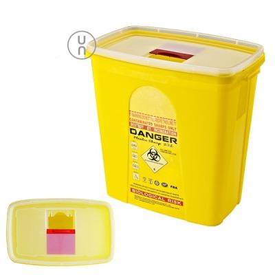 China 23L Disposal Sharps Container Tattoo Biohazard Needle Disposal Container 23 Quart Large Container With Slide Open For Hospital for sale