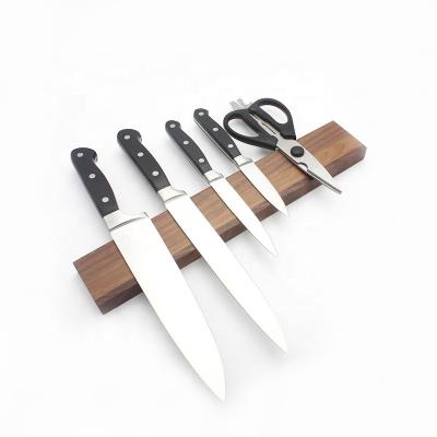 China Industrial Magnet 16 Inch Powerful Walnut Dark Wood Magnetic Knife Holder To Organize Your Kitchen for sale