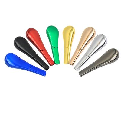 China Colorful Logo Magnetic Metal Tobacco Accessories Spoon Metal Customized Portable Smoking Pipe With Case for sale