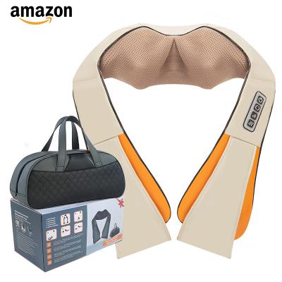 China Dropshipping Comfortable Support 3D Shiatsu Neck and Shoulder Massager with Wireless Heat Neck Massager Relaxer Shoulder Massage Shawl for sale