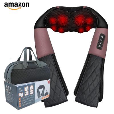 China Comfortable Electric 3 Speed ​​Full Body Heated Back Pain Shiatsu Neck and Shoulder Massager Kneading Vibrating Tap Heat Shawl for sale