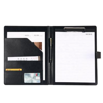 China Leather Professional Customize A4 Leather Folder Folders With Bukcle for sale