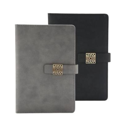 China Hot Selling Hardcover Book PU A5 Cover Business Leather Notepads With Metal Magnetic Buckle for sale