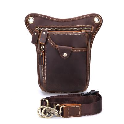 China High Quality Genuine Leather Water Proof Motorcycle Waist Pack Thigh Drop Leg Bag For Men And Women for sale