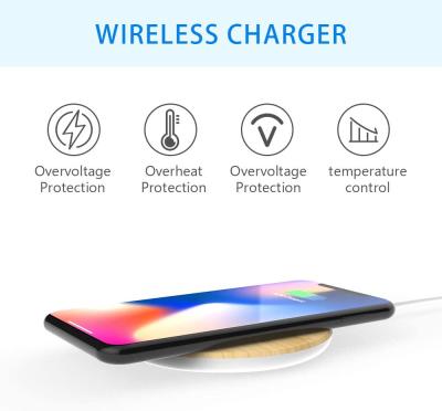 China Filling Mini Project 10W 15W with Laser Logo Wood Portable Wireless Charger for sale