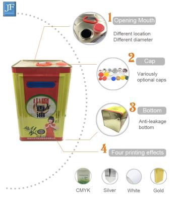 China Oil 17L Olive Oil Tin Cans 17 liter frying oil cans for sale