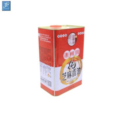 China Pure sesame oil table oil tin can 5L tin can 5 liter oil metal box for frying oil for sale