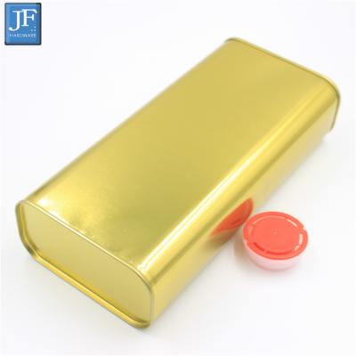 China Edible Oil Can Dump Customized Printing Cooking Oil Gold Edible Metal Food Grade 1.5L Color Tin Can for sale