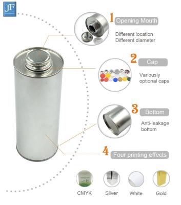 China Edible Oil Can 1L Round Metal Can With Threaded Top Metal Cans With Screw Lid For Cooking Oil for sale