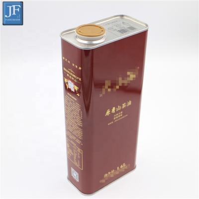 China Edible oil tin can 1.6l camellia oil metal can 1.5l tin box for cooking oil for sale