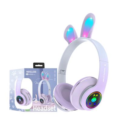 China JKK PM-08 Rabbit Ear Powerful Stereo Bass Headphones Own Gift LED Design Color Fashion Youth OEM Cute Earphone Current Colorful Cute Rabbit Headsets for sale