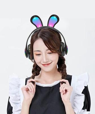 China JKK PM-08 Rabbit Ear Powerful Stereo Bass Headphones Clean Cute Fashion Youth Headsets Earphone Present Colorful LED Rabbit Ear for sale