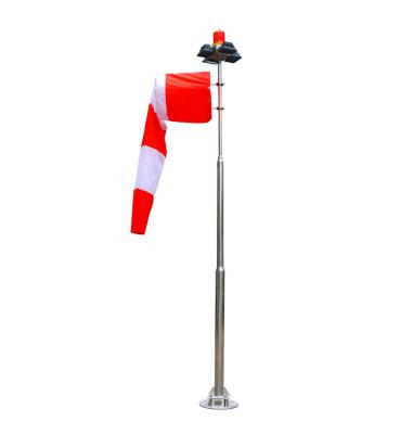 China Stainless steel material FAA standard windsock for helipad / helipad windsock / windcone with helipad lighting en venta