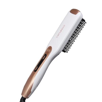 China New Style 1 Hour Protection Function Ceramic Coating Ionic Hair Straightener Brush Auto-LCD Display for sale