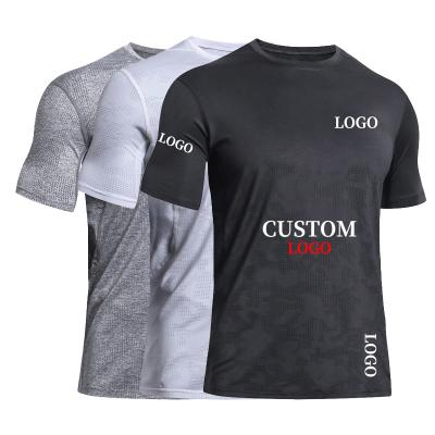 China New Brand QUICK DRY O-Neck Raglan Sleeve Cotton Bodybuilding Sport Tops Gym Men's Short Sleeve T-Shirt for sale