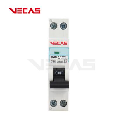 China VECAS A60 Ac Dc mini DZ47-63 1P 2P 3P 4P 240/450V MCB Air Switch Upgrade 1 Pole 20 AMP A60-DPN Miniature Circuit Breaker en venta