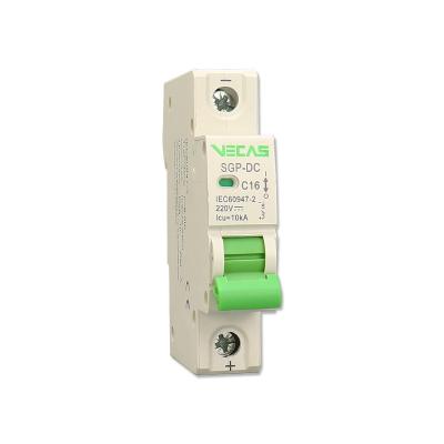 China VECAS DC Mini Circuit Breaker DC 1000V 500V PV Solar 32A 63A 1P C16 C20 1 2 3 4 220v Dc 1/2/3/4P CN;ZHE 5KV for sale