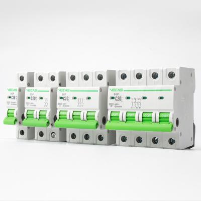 China VECAS DC/AC mini DZ47 c63 6KA electric breakers 1P 2P 3P 4P 220/415V 10A 40A 50A 63A MCB miniature circuit breaker for sale