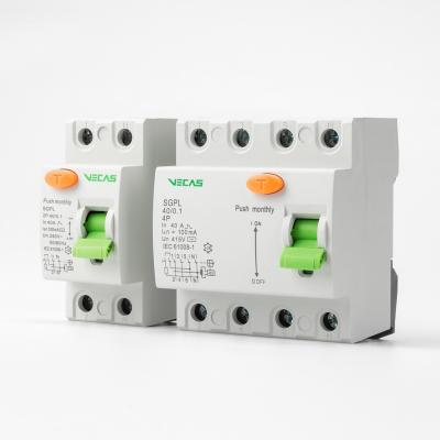 중국 VECAS SGPL Electrical Miniature AIR Residual Current Circuit Breaker 16A 25A 32A 2 4 pole AC 240/415V RCCB RCBO 판매용