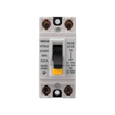 China RCBO VECAS Molded Case Circuit Breaker MCCB Current Breaker with Leakage Protection 2 Pole 25A 30MA 50HZ/240V Air 32A 220/240VAC for sale