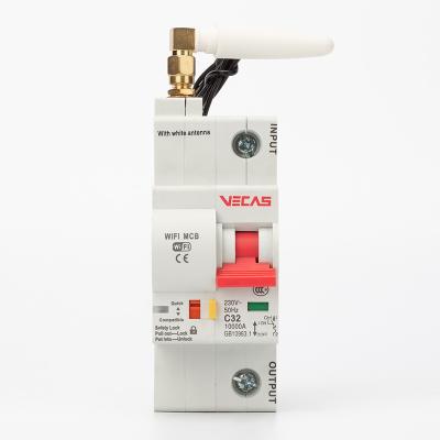 China VECAS 1pole WIFI MCB&RCBO Miniature Circuit breaker Smart Connected mobile phone control GB10963.1 CE for sale