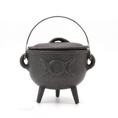 China Viable Cast Triple Moon Incense Resin Burner Cauldron for sale