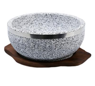 China Viable Korean Bibimbap Bowl 20CM Dolsot Stone Pot For Sale for sale