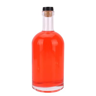 China Wholesale 1000ml 750ml 500ml 375ml Vodka Spirit Glass Wine Bottle For Liquor With Cork for sale