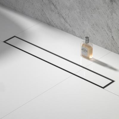 China Anti Rust Factory Supply Matte Black Shower Drain Tile Stylish Insert Linear Floor Drain sus304 for sale