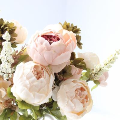 China Wedding ISEVIAN peony cluster flower to wedding centerpiece peony silk flowers wholesale for sale