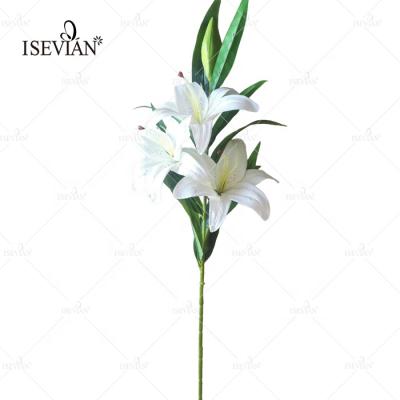 China Wholesale Wedding ISEVIAN Real Touch White Artificial Lily Flowers Latex for sale