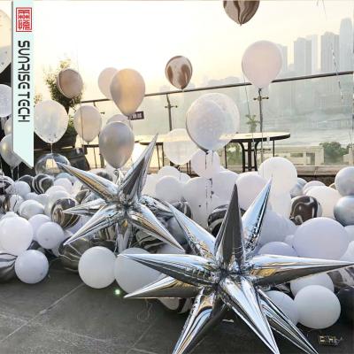 China Decoration SUNRISE Sun Waterdrop Foil Balloon Explosion Rose Gold Starburst Balloon for sale