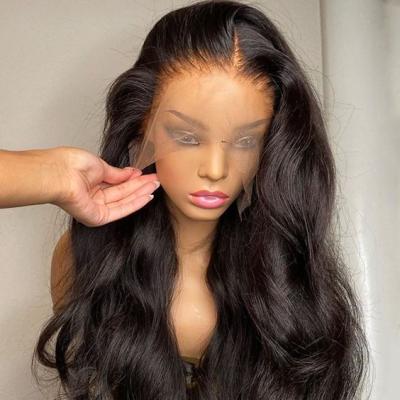 China Mink Brazilian Human Hair Lace Front Wigs For Black Women Body Wave Virgin Hair Extensions Lace Front Wig Natural Double Drawn for sale