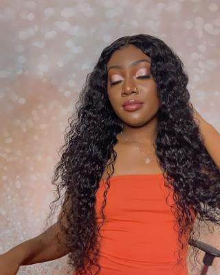 China Jerry Curl Curly Lace Frontal 100% Brazilian Virgin Hair 30 Inch Hair Vendor Long Real Semi Lace Front Afro Wigs For Black Women for sale