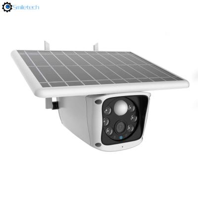 China Waterproof IP66 WIF 1080P Bullet Camera Outdoor PIR alarm Low Power TF card slot Solar Powered Wifi camera for sale