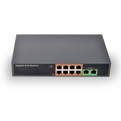 China full metal case 4 ports 100Mbps IEEE 802.3af/a standard 65W power backplane bandwidth 1.2 Gbps uplink port POE switch for sale