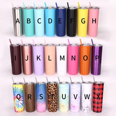 China Durable Double Wall 304 Stainless Steel Colorful Vacuum Insulated Lean 20 Ounce Tumbler Coffee Mugs With Lid And Straw for sale