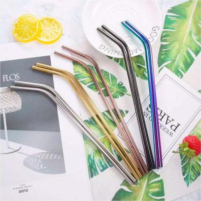 China Minimalist Amzon Whole Sale High Quality Stainless Steel Straws Various Colors Curved And Straight for sale