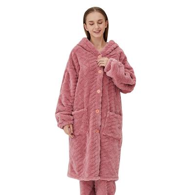 China Custom Designer Sleepwear Luxury Hooded Pajamas QUICK DRY Thickening Velvet Women Pajamas Two Piece Set for sale