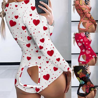 China hot sale spring lounge wear women sleepwear butt flapper adults valentines onesies for women pajamas for sale