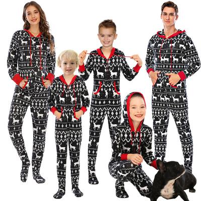 China Wholesale Family Christmas Onesie Pajamas Christmas Family Matching Hooded Christmas Pajamas QUICK DRY for sale