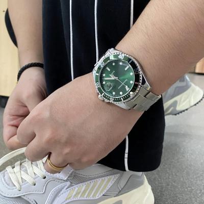 China Japan Movement Full Calendar Business Luxury Back Stainless Steel Quartz Watches Men for sale