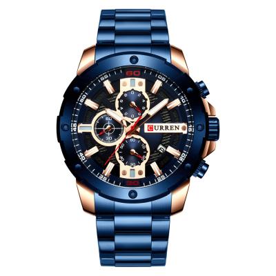 China Multifunctional Man Watchw Luxury Brand Chronograph 2021 Stainless Steel Watch Bands Quartz Wristwatches for sale