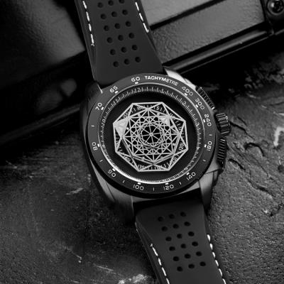 China 2021 Date 2021 Style Hexagram Indicator Dial Automatic Mechanical Creative Dual Time Zone Sports Waterproof Men's Watch for sale