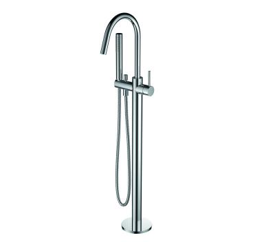 China Without Slide Bar Chrome Finish Floor Mount Standing Bathtub Faucet Free Shower for sale