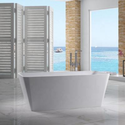 China Eco-friendly Material Resin Matte White Free Standing CUPC Stone Bathtub for sale